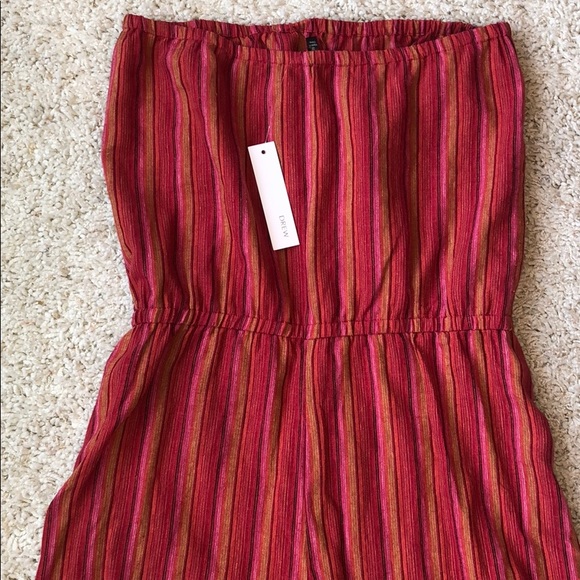 Anthropologie Drew red magenta striped jumpsuit - Picture 8 of 10